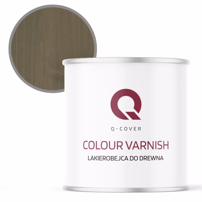 Lakierobejca do Drewna 3w1 Q-Cover Brąz złamany w szary RAL7013 Satyna 2.5L