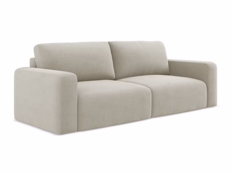 Kanapa 3-osobowa z funkcją spania LaMiaSofa OSTIA z tkaniny strukturalnej 244×102 cm jasny beż 1 szt.