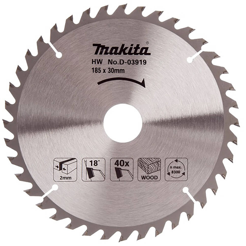 Tarcza do cięcia drewna 185×30 40 zębów Makita D-03919