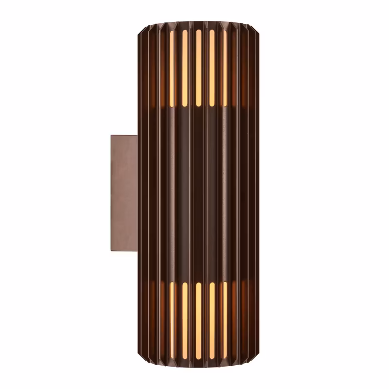 Kinkiet zewnętrzny Nordlux Aludra – 2x15W, IP54, brązowy, E27, 33,7×12,4 cm, 1 szt.
