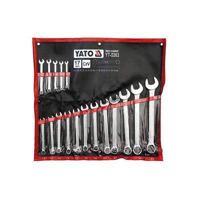 Klucze płasko oczkowe Yato YT-0363 – 17 sztuk