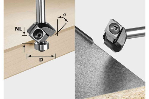Frez z płytkami S8 HW 45° D27 12×12 KL Festool 499807