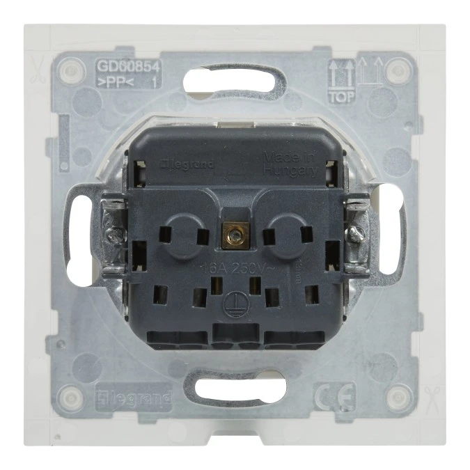 SUNO Gniazdo SCHUKO 2P+Z białe 16A 250V IP44 zaciski automatyczne z przesłoną 721123