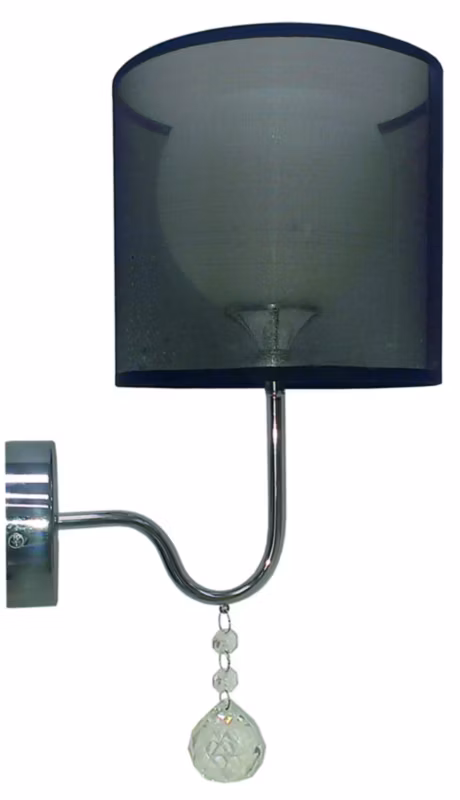 Kinkiet ścienny Candellux Brava chromowany czarny-przezroczysty 1 x E27 x 60W IP20 wym: 30 x 15 x 20 cm – 1 szt.