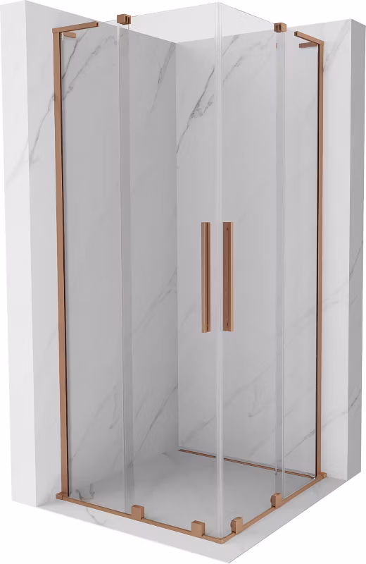 Kabina prysznicowa Mexen Velar L Duo rozsuwana 90 x 90 cm transparent miedź szczotkowana 1 szt.