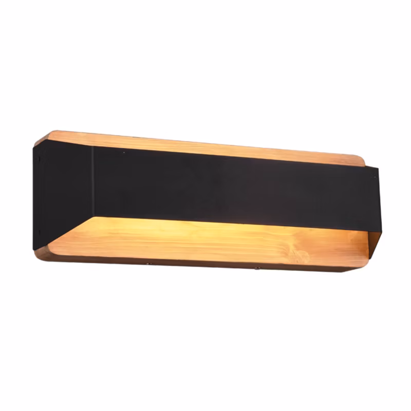 Kinkiet ścienny Trio Arino jasne drewno-czarny LED 13.5W 3000K 1500lm IP20 wym: 12 x 35,2 x 35,2 cm – 1 szt.